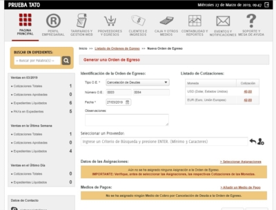 Crear pagos ordenes de egreso en savia
